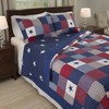 Hastings Home 3-Piece Quilt Set- Americana Patchwork of Stars, Red, White and Blue Plaid- 2 Shams (King) 952630RYG